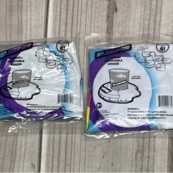 7 Eleven 6 Inflatable Koozie Cup Holder Unicorns Beach Balls Palm Tree Rainbow - Picture 2 of 5